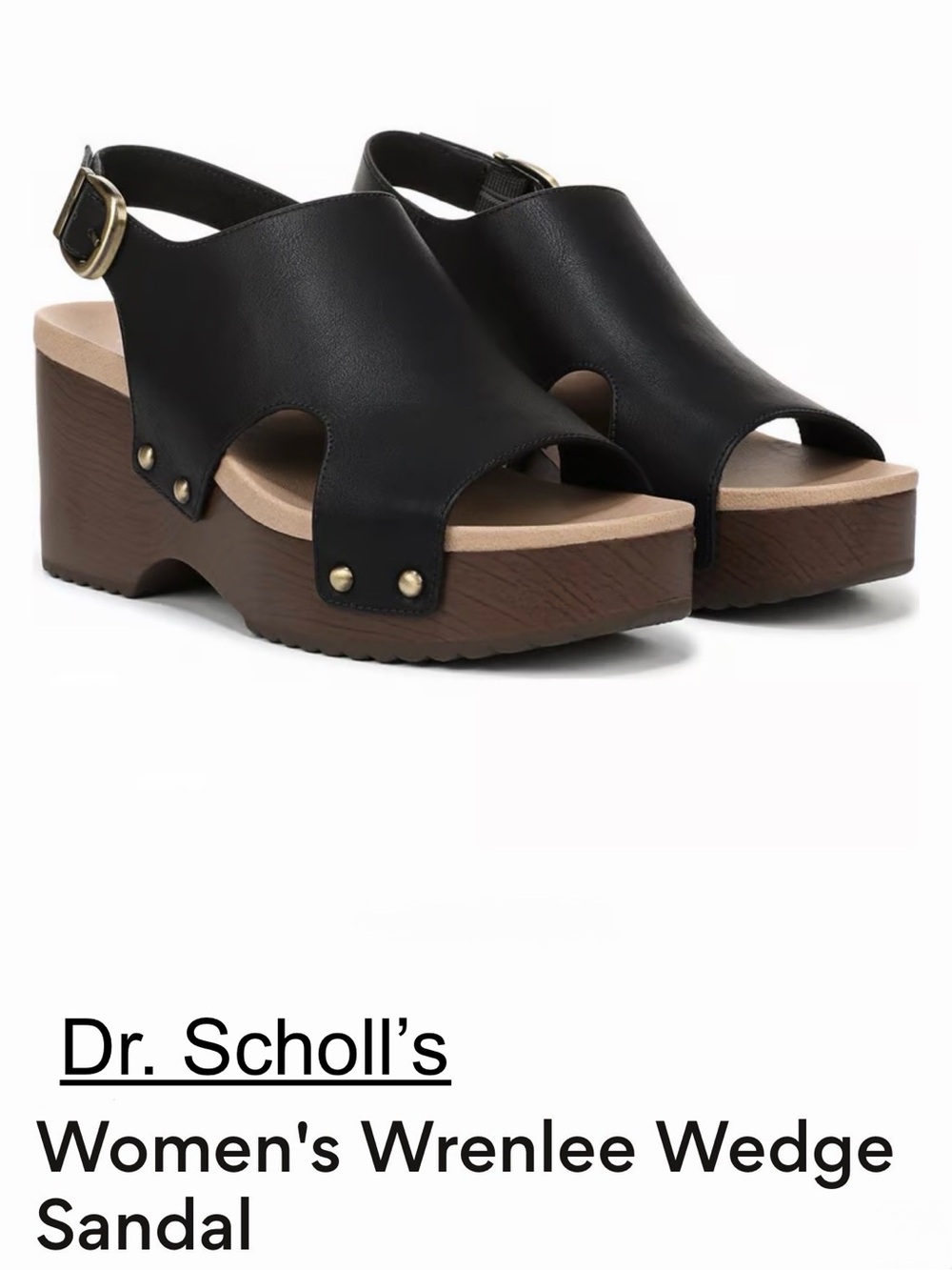 *new* Dr. Scholl's Black Wrenlee Platform Wedge Sandals
